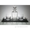 Παραδοσιακό σετ από το Crystal Square Decanter με πώμα γυαλιού